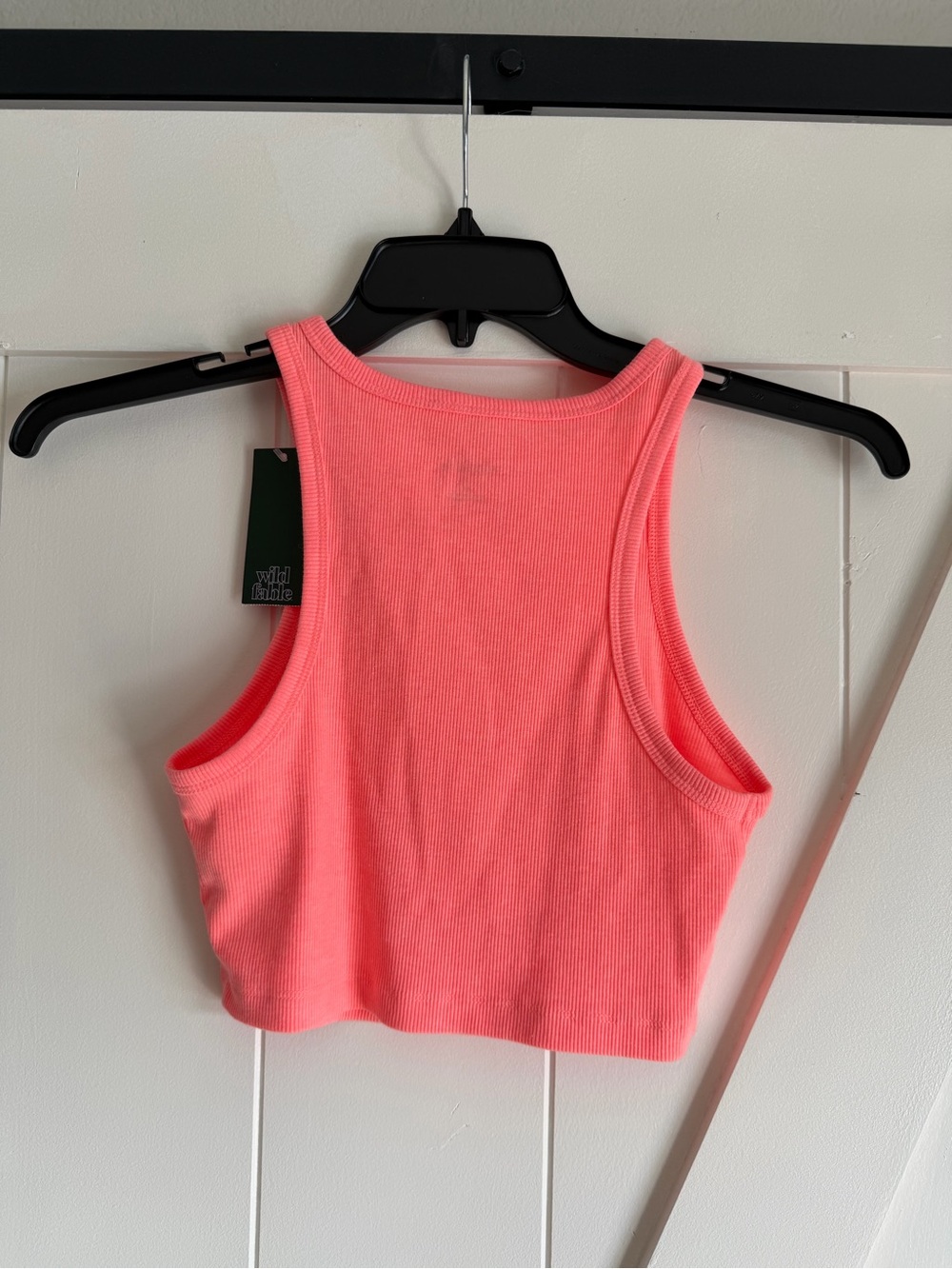 Target Neon Pink Ribbed Cropped Tank Top - Picture 3 of 4